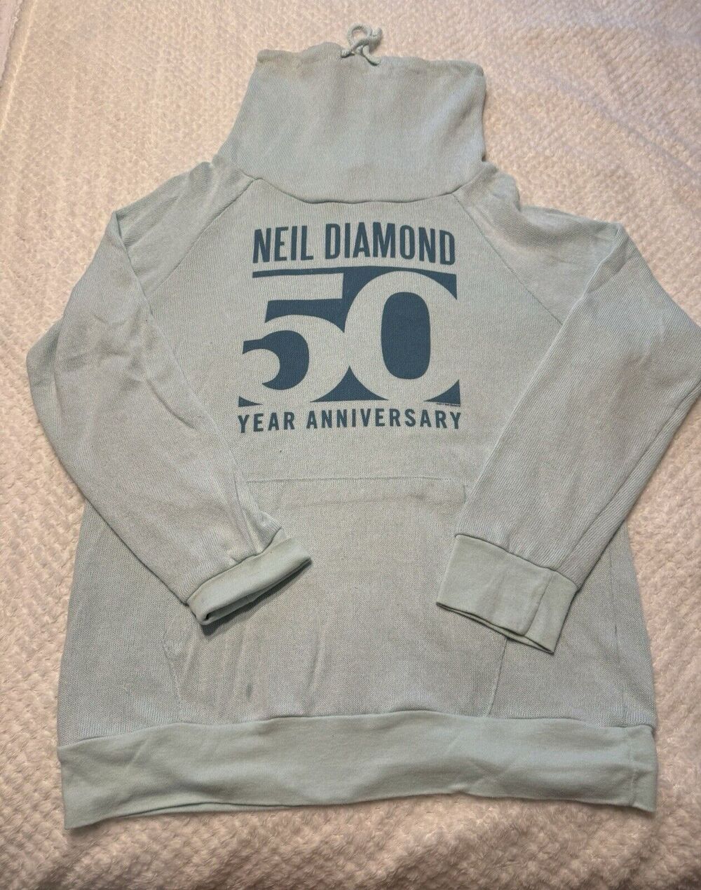 Neil Diamond 50 Year Anniversary 2007 light blue wide neck Women L Sweatshirt